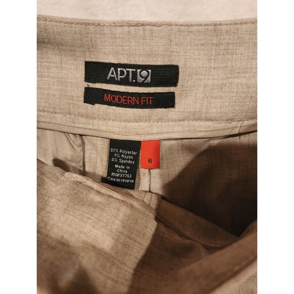 APT 9 Khaki Tan Modern Fit Cotton Blend Pants Women 6 - Picture 3 of 6